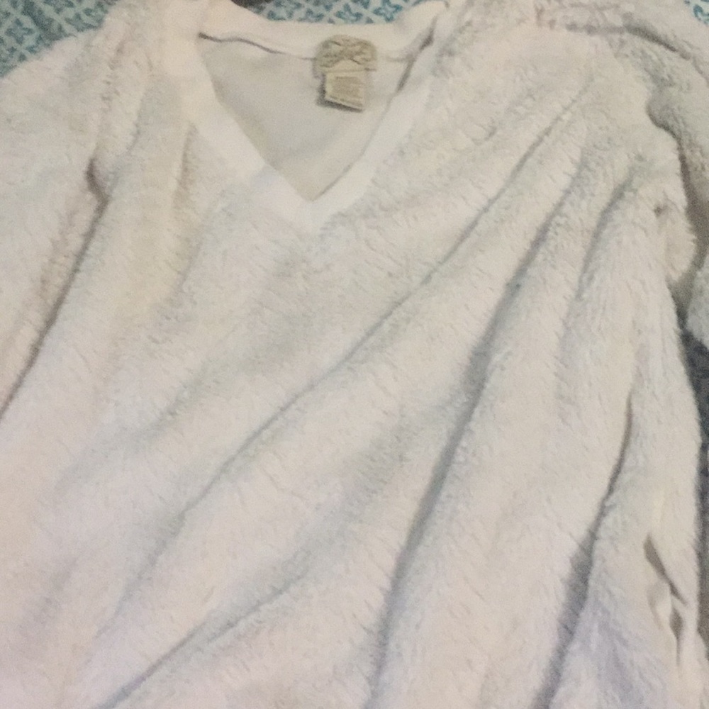 White fluffy sweater